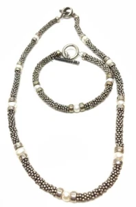 Debriah Armstrong & Co DAC signierte Perle & Sterlingsilber Halskette Armband Set - Bild 1 von 8