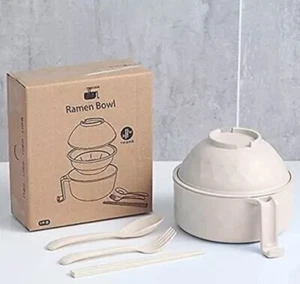 NIB - Ramen Bowl Set Microwave Ramen Cooker Instant Noodles Bowl With Chopsticks - Picture 1 of 10
