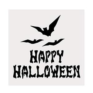 Happy Halloween Bat Alphabet Large Letter Stencil for Painting on Wood, Canva...