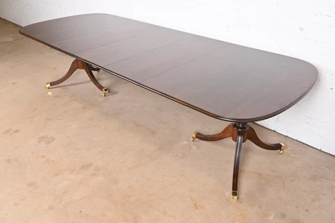 Harden Furniture Georgian Cherry Wood Double Pedestal Extension Dining Table Cover