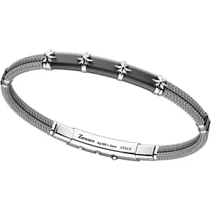 Bracciale in argento 925 Uomo Rodiato In Oro Bianco Zancan Bracelet - Foto 1 di 2