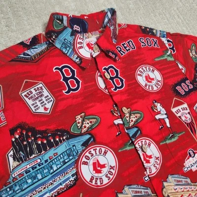 Boston Red Reyn Spooner Shirt Men Small Hawaiian MLB World Series 2018 Button Up - Image 1 of 4
