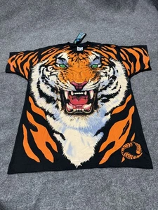 Vintage 1995 Liquid Blue Tiger All Over Print Shirt John Connell NWT USA Men XL - Picture 1 of 9