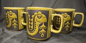 4 HORNSEA Keramik ENG Becher Loch Ness Serpent Nessie Clappison grün schwarz MCM - Bild 1 von 15