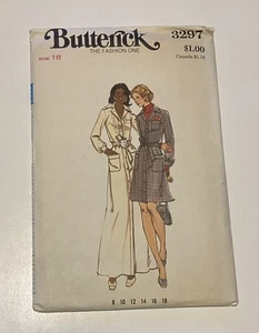 Butterick 3297 Misses Kleid A-Linie 2 Längen 70er Jahre Schnittmuster Gr. 18 ungeschnitten - Bild 1 von 6