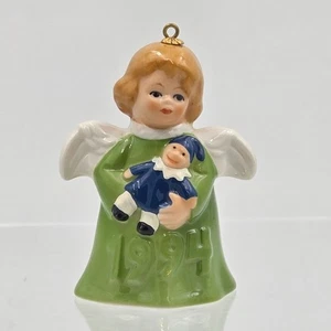 Goebel Hummel Angel Bell Ornament 1994 Green Angel with Clown Nineteenth Edition - Picture 1 of 10