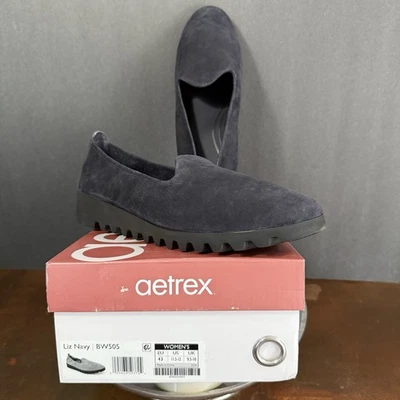 Обувь без шнуровки Aetrex Liz Arch Support размер США 11,5-12 темно-синяя ортопедическая система - Изображение 1 из 4