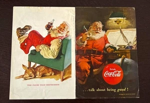 Vintage 1950er 1960er Classic Coca Cola & Santa Christmas Magazine Ads USA - Bild 1 von 3