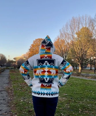 Chaqueta de alpaca hecha a mano por artesanos indígenas, blanca, suave y cálida, hecha a mano Foto 1 de 4