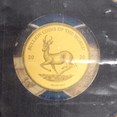 Goldmünze 1/500 Oz. Feingold 999.9 - Motiv Springbock - Bild 1 von 3