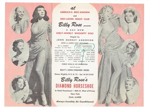 Billy Rose’s Diamond Hufeisen Vintage Show Werbeprospekt dreifach faltbar - Bild 1 von 2