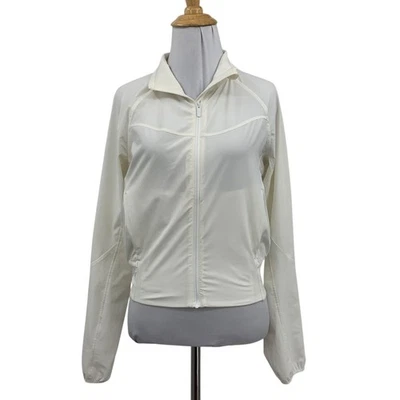 Chaqueta Lululemon Mujer 4 Blanca Repelente al Agua Elastizada Tenis Cremallera Completa Recortada Foto 1 de 4