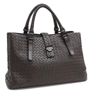 BOTTEGA VENETA Intrecciato Roma Medium 171265 Hand Bag Brown Leather T00U - Picture 1 of 9