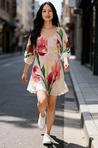 Alice + Olivia 100% Seide Cottagecore Fee Kleid XS Trapece transparent Party Chiffon - Bild 1 von 11