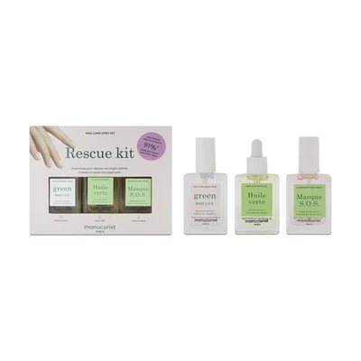 Manucurist Green Oil Base Coat & SOS Mask 3 x 15 ml kit di salvataggio set cura unghie - Immagine 1 di 4