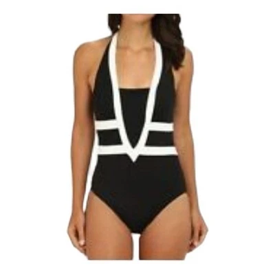 Lauren Ralph Lauren Halter One Piece Swim Suit Retro Glam Hollywood  14 - Image 1 of 4