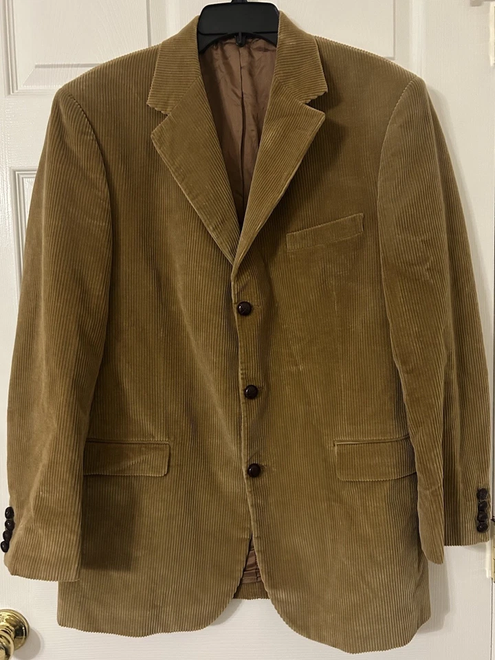 Blazer Abrigo Deportivo De Colección Brooks Brothers Italia Loro Piana Para Hombres 44L Botón Pana Foto 1 de 4