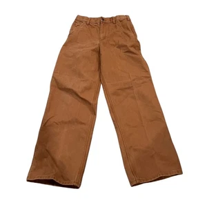 CARHARTT wash canvas dungaree cargo Utility pants boys in khaki tan NWOT sz 16 - Picture 1 of 10