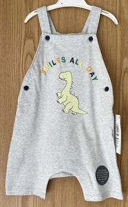 Marks & Spencer Dinosaur Dungarees, NWT, Adjustable straps - Age 12-18 Months - Picture 1 of 11