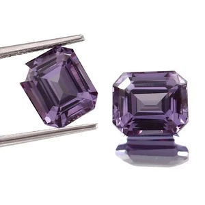 Brazilian Matched Pair Unheated 20 Ct Alexandrite Loose Emerald Cut Gemstone - Picture 1 of 4