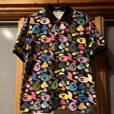 Bape Baby Milo Polo Shirt Men Multicolor Camouflage Size S Excellent Used - Image 1 of 4