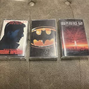 Independence Day, Batman, Mission Impossible Movie Soundtrack Cassette Tapes - Picture 1 of 7