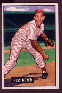1951 BOWMAN RUSS MEYER CARD NO:75 NEAR MINT CONDITION