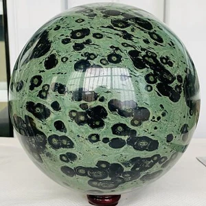 Sfera sfera cristallo stromatolite diaspro verde Kambaba occhio naturale 7800G - Foto 1 di 12