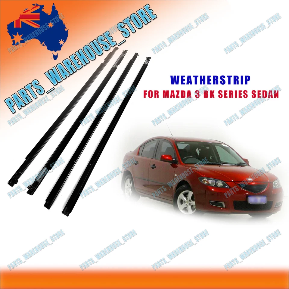 4PCS Outer Door Weather Window Rubber Seal for Mazda 3 BK seires Sedan only AU - image 1 of 1