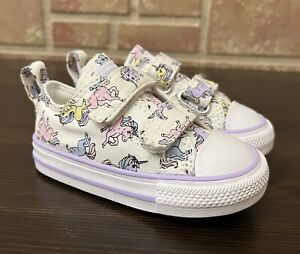 Converse Toddler Girl's Purple/White Hook & Loop Sneaker Size 5 Unicorn