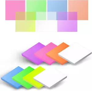 400 Sheets Transparent Sticky Notes, 3 X 3 Inch Clear Self-Sticky Annotation, Wa - Picture 1 of 5