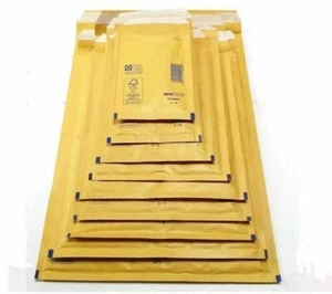 GENUINE BUBBLE PADDED ENVELOPES MAILERS POSTAL JIFFY BAGS GOLD WHITE ALL SIZES - Picture 1 of 13
