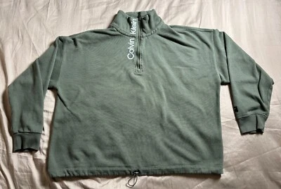 Calvin Klein Relaxed Fit Sweatshirt  1/4Zip Performance Sweatshirt Green Size XL - Image 1 of 4