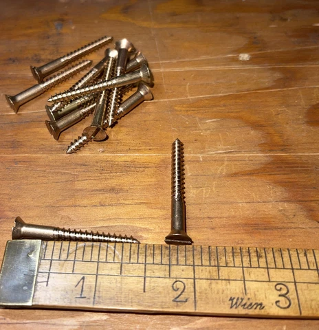 Wood Screws Slotted Flat Head Bronze # 8 X 1-1/2 Cover