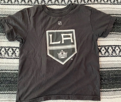 Reebok LA Kings Kids L Large shirt 7/6 Kopitar 11 Black Los Angeles Cover