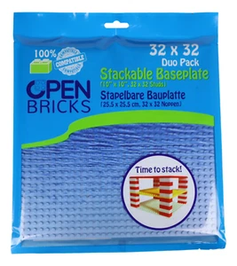 OPEN BRICKS Bauplatte 32x32 water [Duo Pack] voll Lego kompatibel - Bild 1 von 2