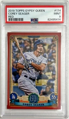 2019 Topps Gypsy Queen Red /10 Corey Seager #174 PSA 9 - Image 1 of 2