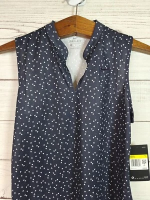Camisa de golf Nike Dri Fit texturizada con cuello en V floral negra para mujer pequeña nueva con etiquetas Foto 1 de 4