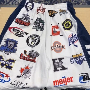 OT SPORT SUBLIMATED SHORTS Hockey North American PHI Pockets BOY'S SHORTS  Sz M - Picture 1 of 9