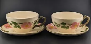 Vtg FRANCISCAN DESERT ROSE Made in Staffordshire England Set of 2 Cups/2 Saucers - Picture 1 of 6