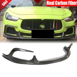 For Maserati Ghibli Sedan 2014-17 Real Carbon Front Bumper Lip Spoiler Splitters - Picture 1 of 13