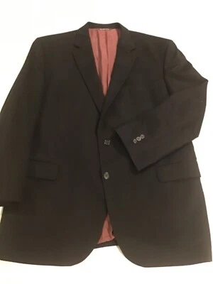 Saks Fifth Avenue Black 100% Cashmere Sport Coat Size 46 Long - Image 1 of 4