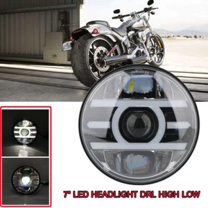 7 inch Round Motorcycle Halo Angel Eye LED Headlight For Harley-Davidson  Yamaha - Picture 1 of 9