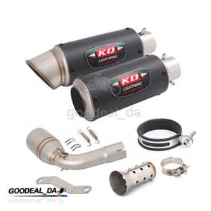 Slip On For Benelli TNT125 TNT135 Mid Exhaust Link Pipe 51MM Carbon Tail Muffler - Imagen 1 de 12