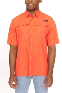 Mens Short Sleeve Button Down Sun Protection UPF 30+Shirt Quick Dry Cooling F... - Picture 1 of 5