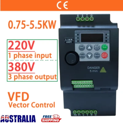 Input 220V to Output 380V VFD Variable Frequency Drive Converter Inverter 0.75/1 - image 1 of 4