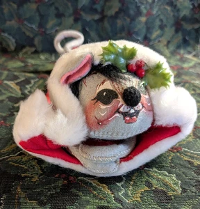 Annalee 8" süße kleine graue Filzmaus im Strumpf ~ Handarbeit ~ sehr guter Zustand! - Bild 1 von 6