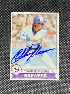 Charlie Moore Milwaukee Brewers Signed Auto 1979 Topps Card #408 ~ COA - Picture 1 of 3