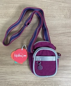 Bolso Bandolera Pequeño Kipling Yuuka Basic Essentials Púrpura - Etiquetas Nuevas - Imagen 1 de 7