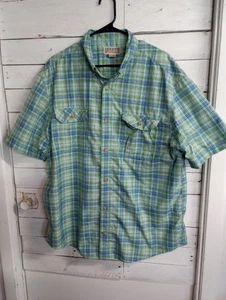 Duluth Trading Co Herren XL grün Kurzarm Button Down kariertes Hemd Streetwear. - Bild 1 von 7
